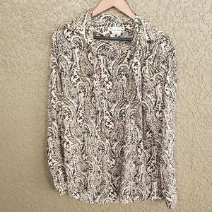 Zara Paisley Button Down Shirt Regular Fit